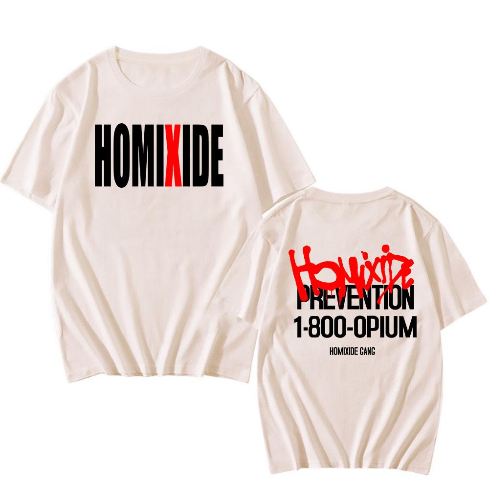 Футболки Rock Band HXG Homixide Gang Футболки Летняя Хлопковая Футболка с Коротким Рукавом Мужская Женская Одежда Графическая Футболка Принт в Стиле Гранж Топ