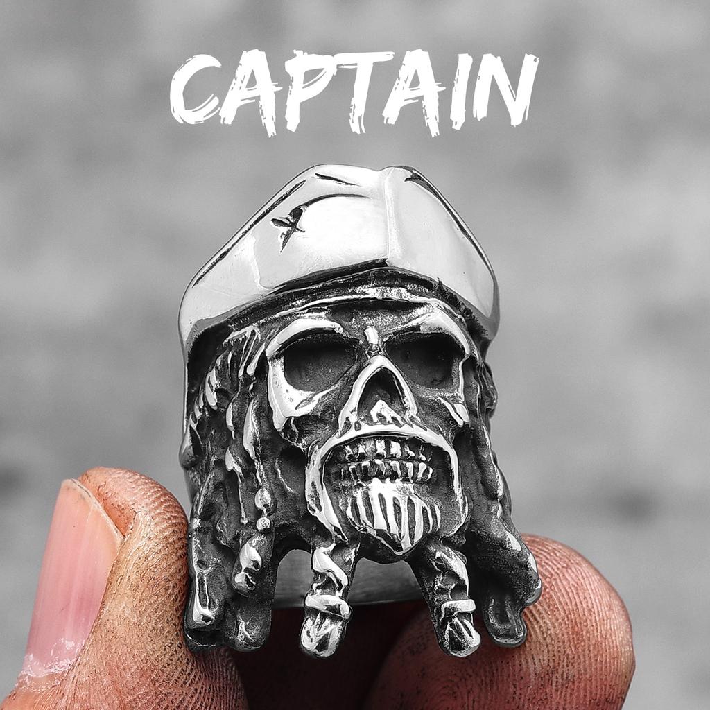 Пираты Карибского моря Капитан Джек Мужские Кольца Из Нержавеющей Стали Панк для Мужчин Бойфренд Байкер Ювелирные Изделия Творческий Подарок