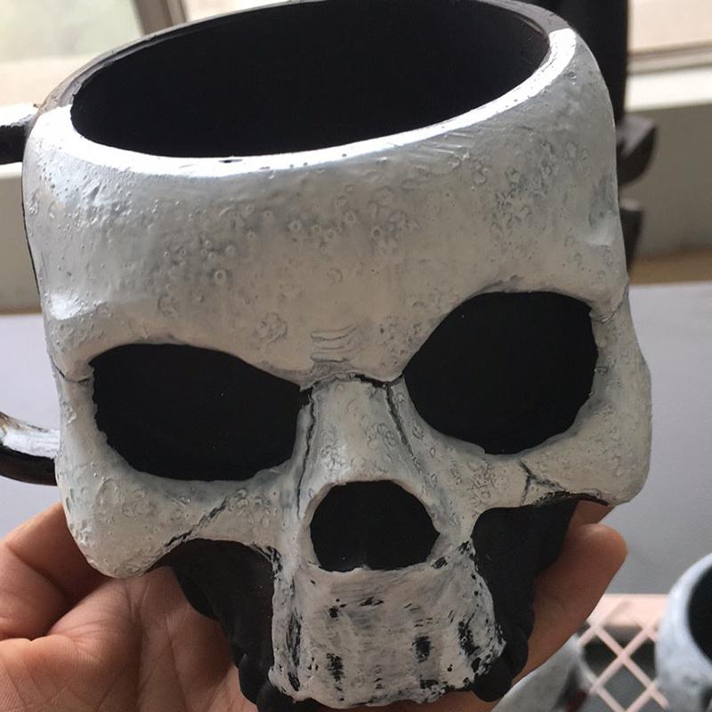 17-унциевая пивная кружка в форме черепа из смолы, кружка-череп викинга-воина, кружка-череп в средневековом стиле для кофе/напитков/сока