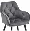 Jork Chair - Dark Gray Velvet / Black Legs X 2