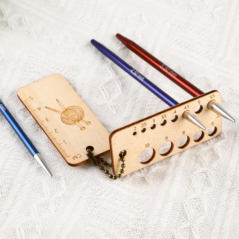 Precision Wooden Knitting and Crochet  Marker with Easy-to-Read Density Calculator