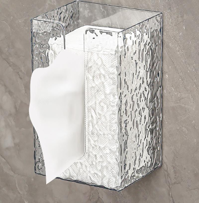 Многоцелевая коробка для салфеток, прозрачная прямоугольная коробка для хранения салфеток, настенный чехол для туалетной бумаги в ванной, настольная коробка для салфеток