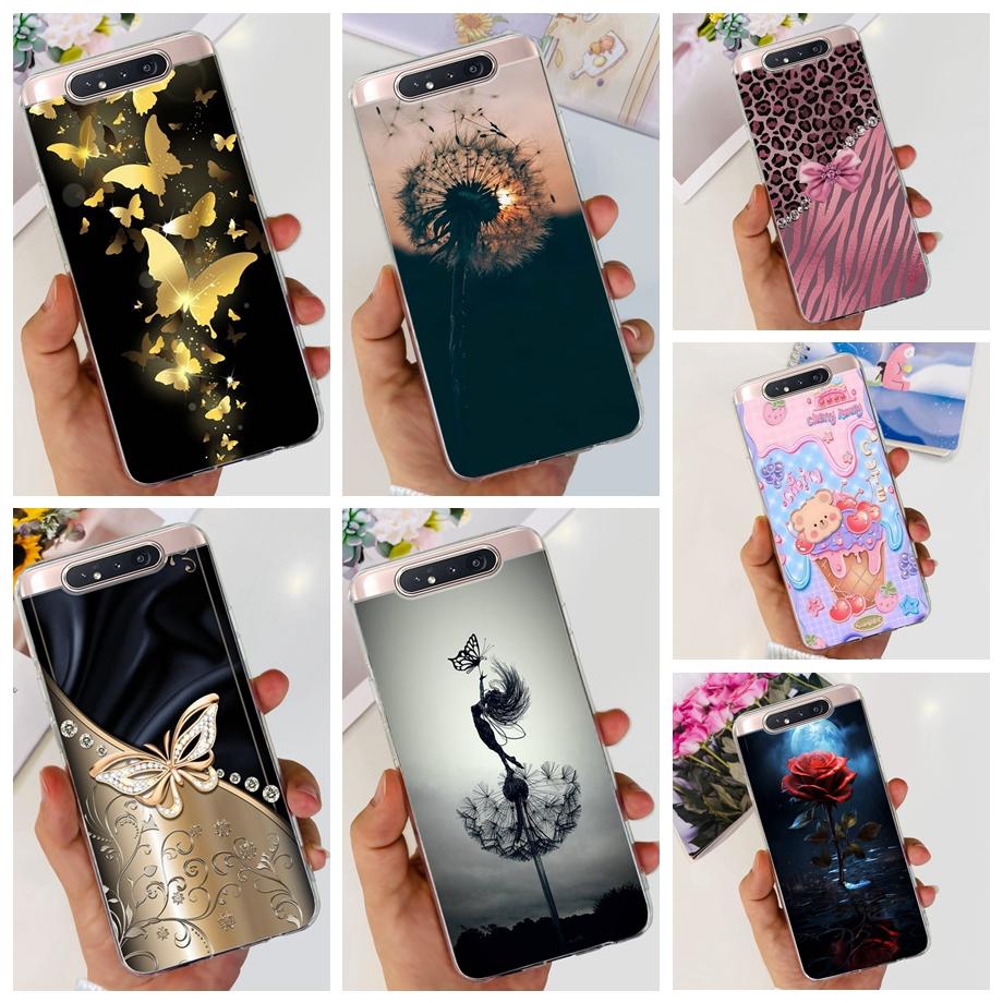 Прозрачный Мягкий ТПУ Чехол для Телефона Для Samsung Galaxy A80 Samsung A90 Чехлы Женский Модный Девичий Рисунок Funda Бампер GalaxyA80