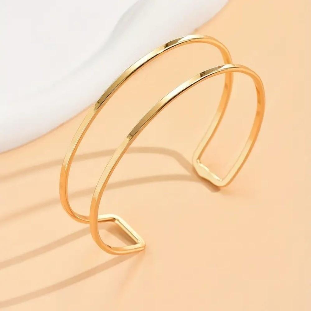 Gold Color Upper Opening Bracelet Vintage Style Geometric Bangles New Circular Bangles Party