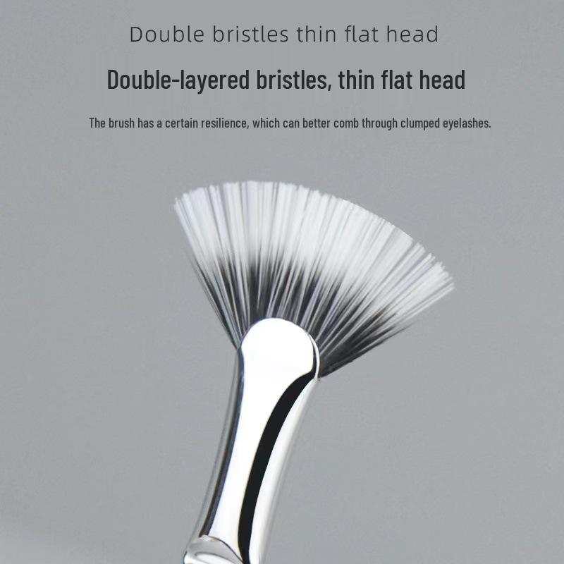 Cangzhou Angled Eyelash & Eyebrow Brush Set: Includes Fan-shaped Flat Head Brush, Small Comb, and Double-Layer Eyelash Brush.