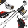 JCB Double-ended Open-end Socket Wrench with Joint 15mm Cr-V Steel