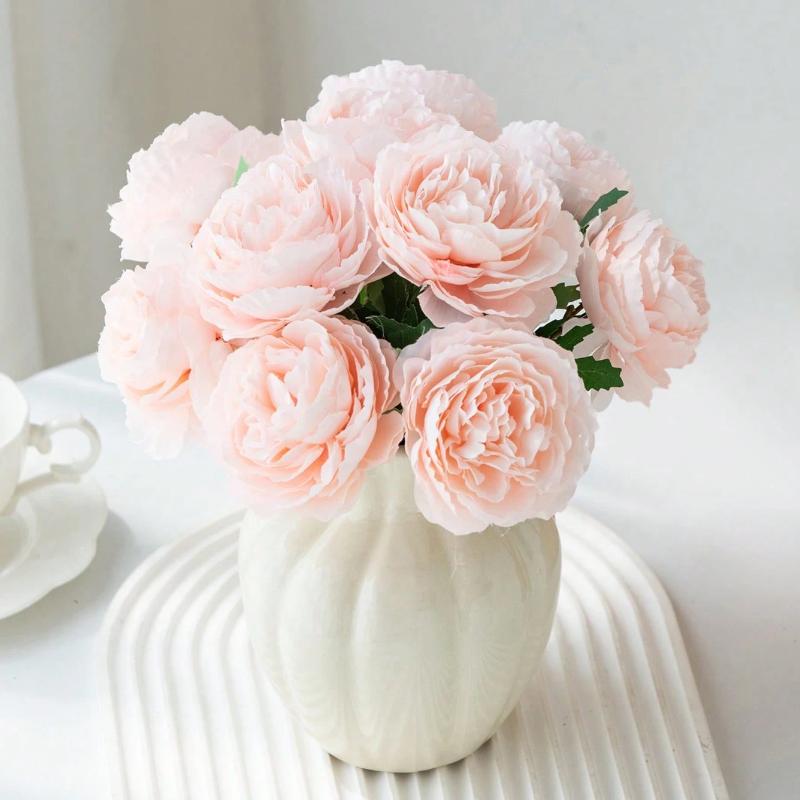 4/8Pcs Artificial Silk Peonies Flowers UV Resistant Fake Florals for Outdoor Yard Wedding Party Home Decor