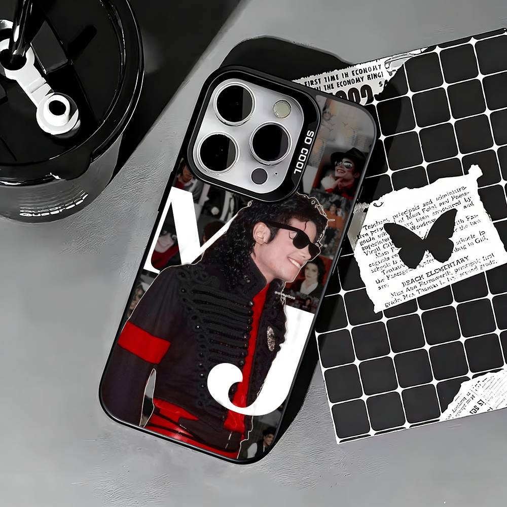 M-Michael Jackson Чехол для телефона для iPhone 17,16,15,14,13,12,11 Plus,Pro Max,XS,Цветной серебристый чехол для телефона