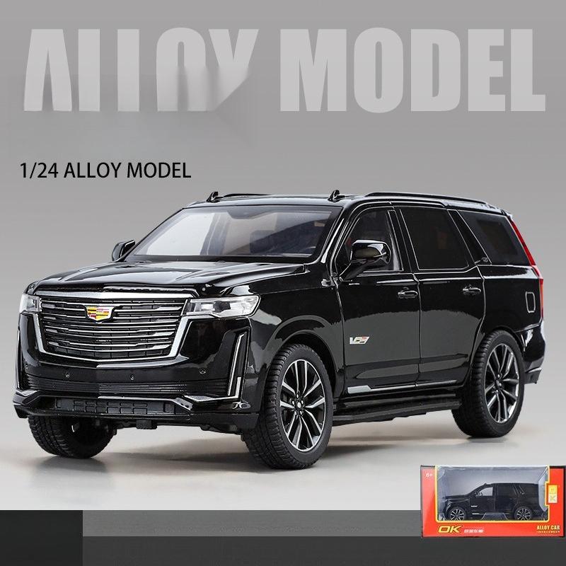 1:24 Escalade Внедорожник Сплав Модель Автомобиля Металл Литье под Давлением Модель Внедорожного Транспортного Средства Симуляция Звука и Света Детские Игрушки Подарок Мальчику