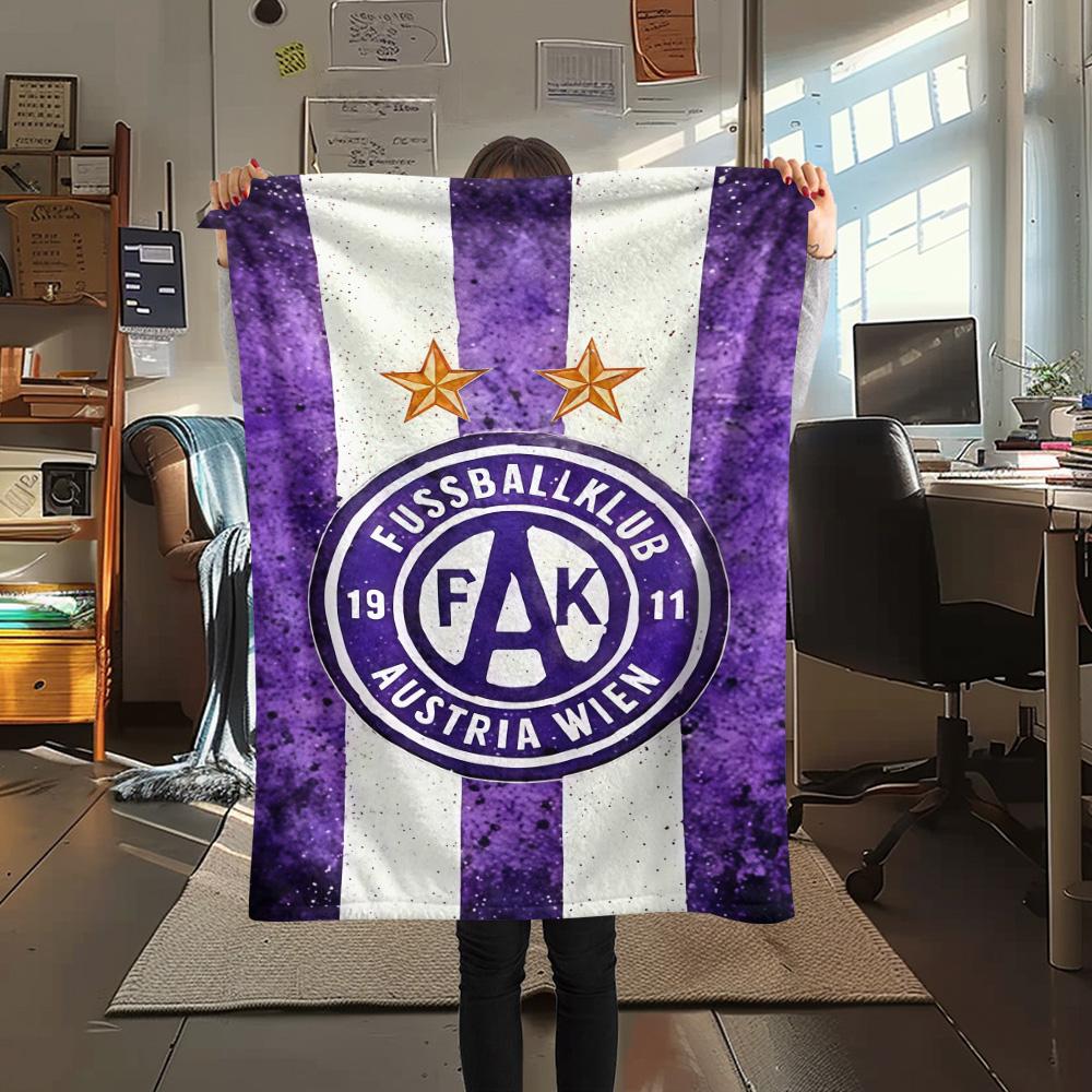 FK Austria Wien Print FlAannel Blanket, High quality Comfortable for All Seasons, Home Decor, Warmth and Comfort