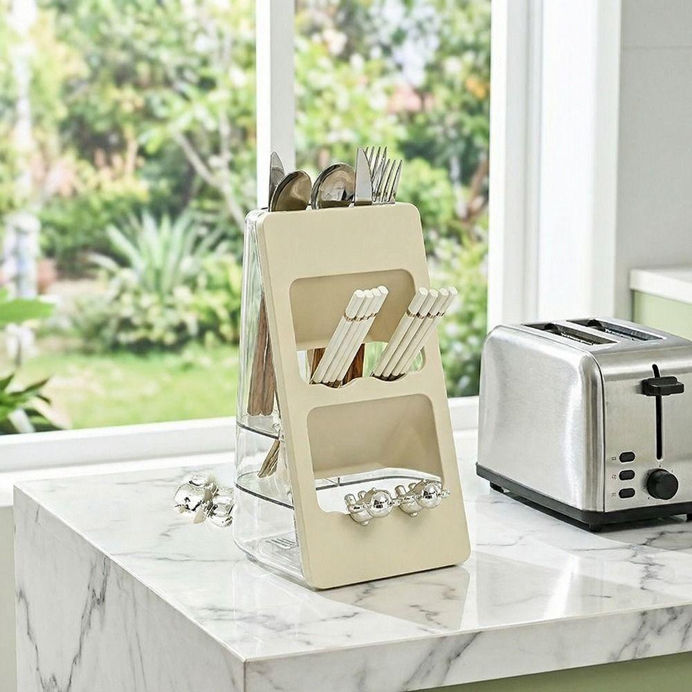 Large Capacity Chopstick Draining Rack Draining Hole Tableware Shelfs Kitchen Countertop