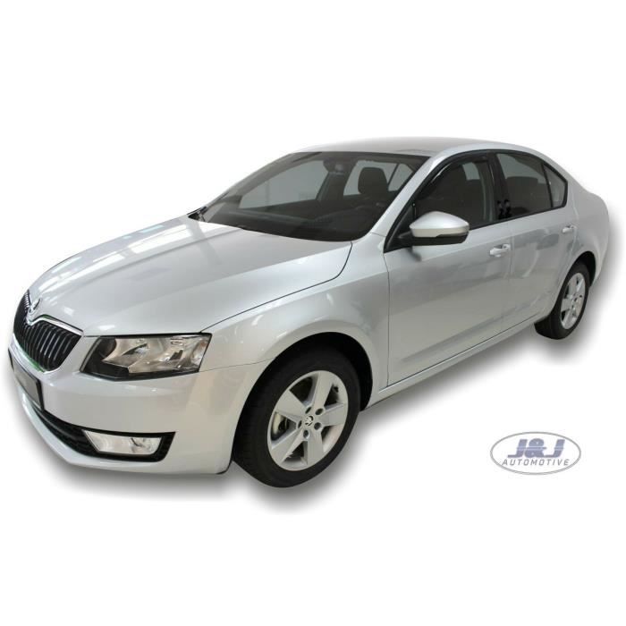 Дефлекторы воздуха - J&J AUTOMOTIVE - Skoda Octavia 3 - Тонированные - Усиленный акрил - Простая установка