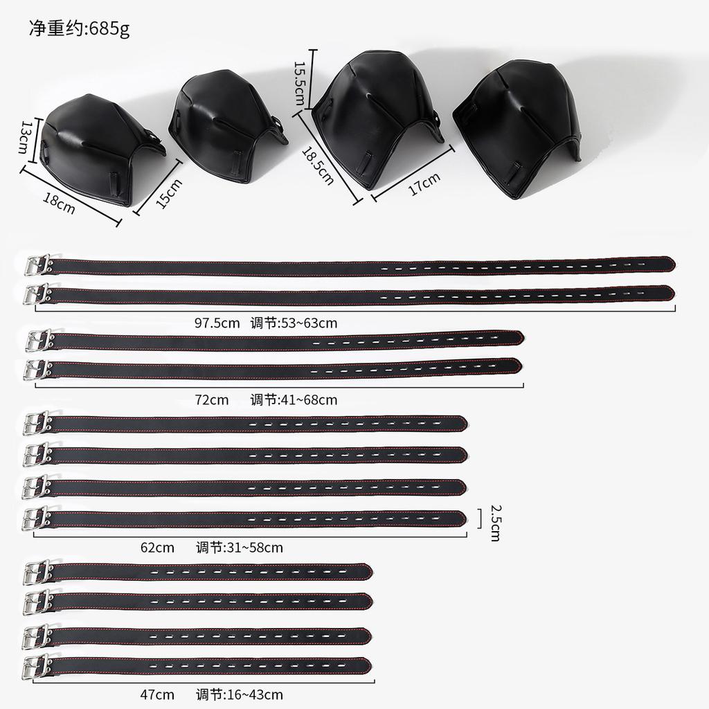 BDSM Kits Adult Toys Crawl Knee Elbow Handcuffs Puppy Play Bondage Set Unisex Dog Hood Binding band Role-Playing Sex Games