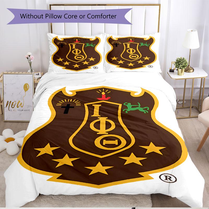 3pcs Duvet Cover Set (1*Duvet Cover + 2*Pillowcase, Without Core), Iota Phi Theta Print Soft All‑Season Bedding Set, Home Bedroom Decor Gift