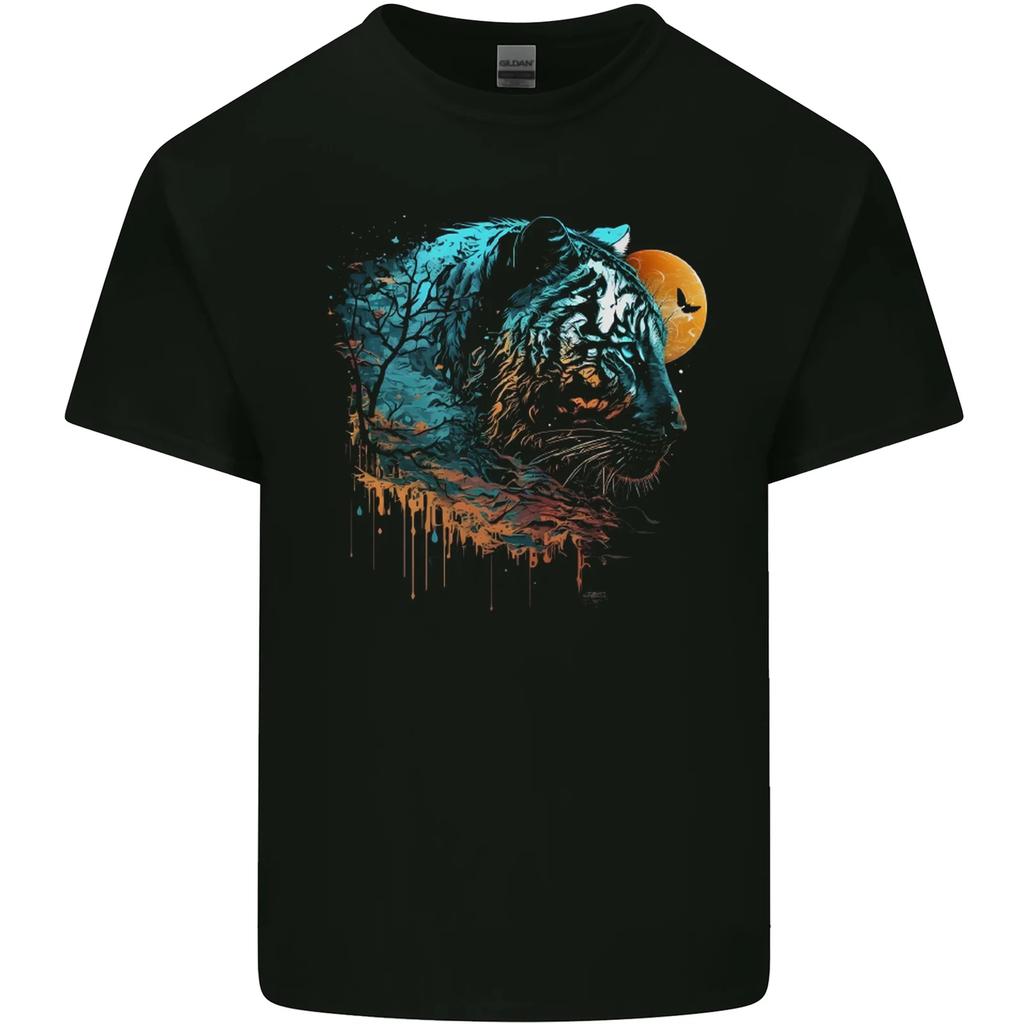 A Tiger and Moon Kids T-Shirt Childrens