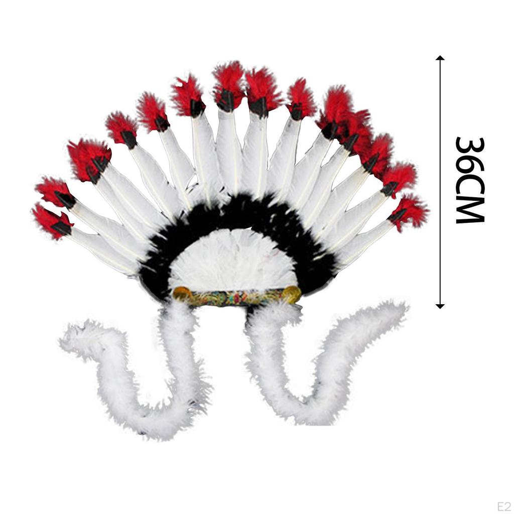 American Chief Indian Hat Feather Headdress Head Accessories Headpiece Headband Headwear for Party