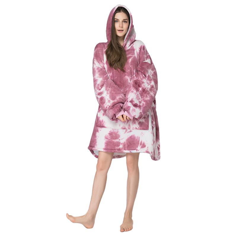 Женская зимняя теплая домашняя толстовка с капюшоном, новые пижамы, ночные рубашки с карманом для женщин, однотонная флисовая домашняя одежда, мягкий домашний халат, большие размеры