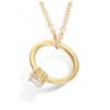 [L1846] - Gold-plated 'Solitaire' White Gold Necklace - 12 Mm