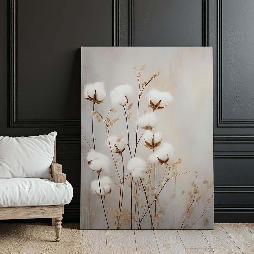 Kwiaty Bawełny Kwiaty Bawełny, 70X100 Cm, Bez Ramy, Papier Matowy 230 Gsm