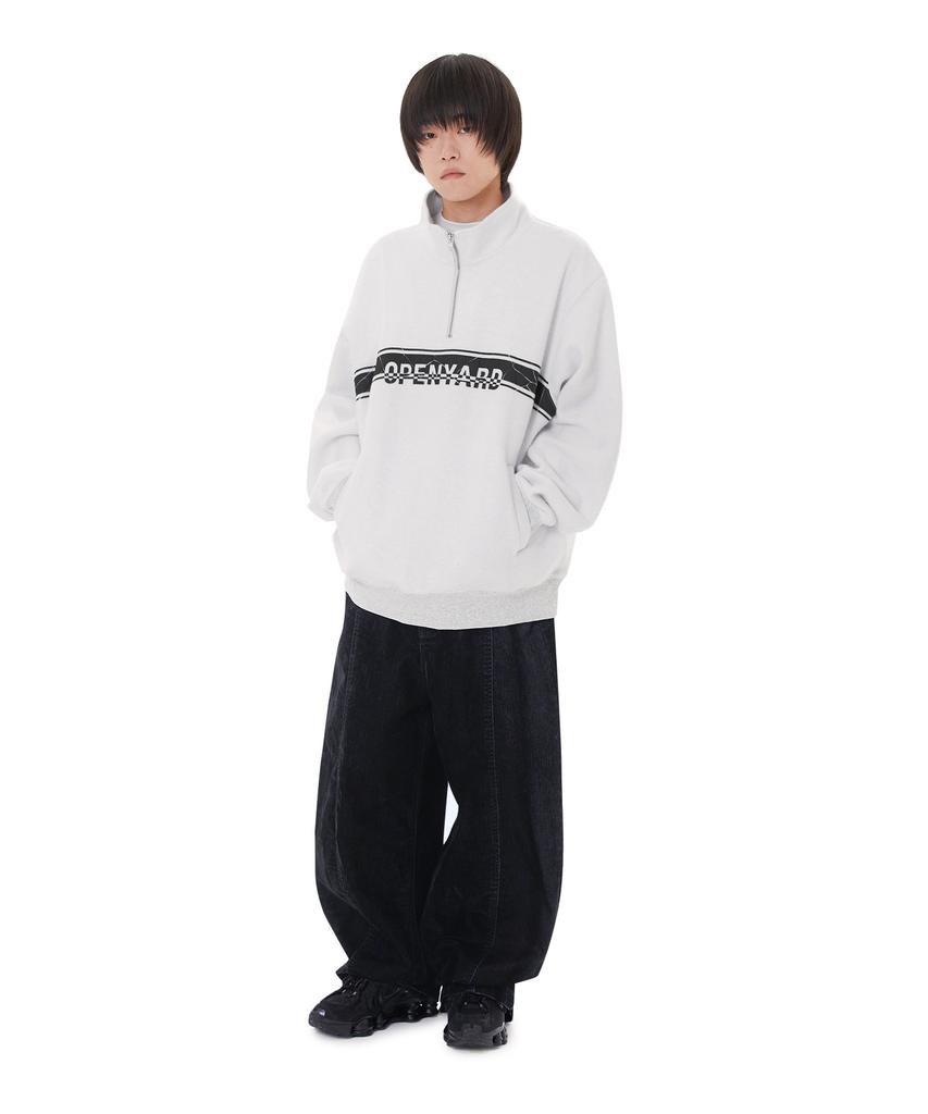 OHY Cracked Stripe Logo Anorak Mtm - Light Melange