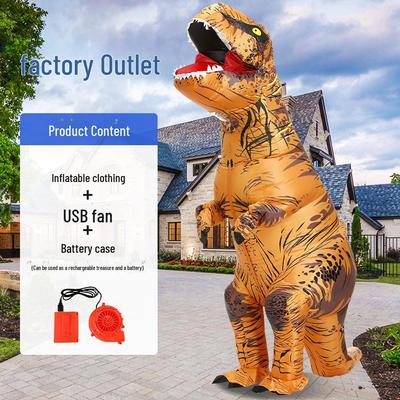 Надувной костюм динозавра тираннозавра рекса для Хэллоуина, Рождества и вечеринок – забавный наряд для ролевых игр