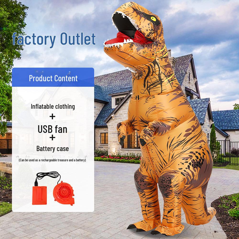 Надувной костюм динозавра тираннозавра рекса для Хэллоуина, Рождества и вечеринок – забавный наряд для ролевых игр