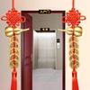 Ручная работа Латунь Китайский узел Пять императорских монет Тыква Домашнее Настенное украшение для двери Автоаксессуары Подарок