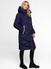 WOMEN' LONG QUILTED DIAMOND JACKET WITH HOOD