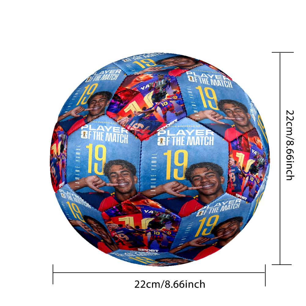 Lamine Yamal's Player Match: Celebration Size 5 Soccer Football Machine Sewn Indoor/Outdoor Training and Matches Unique Gift for Soccer Lovers