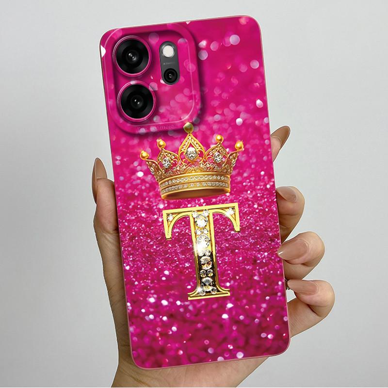 Чехол для Oppo Reno 14 FS Reno14 F S 14F 14FS 5G Чехол для телефона Королевские Буквы Ударопрочный Мягкий ТПУ Чехол Reno14FS Reno14F Чехол Capa
