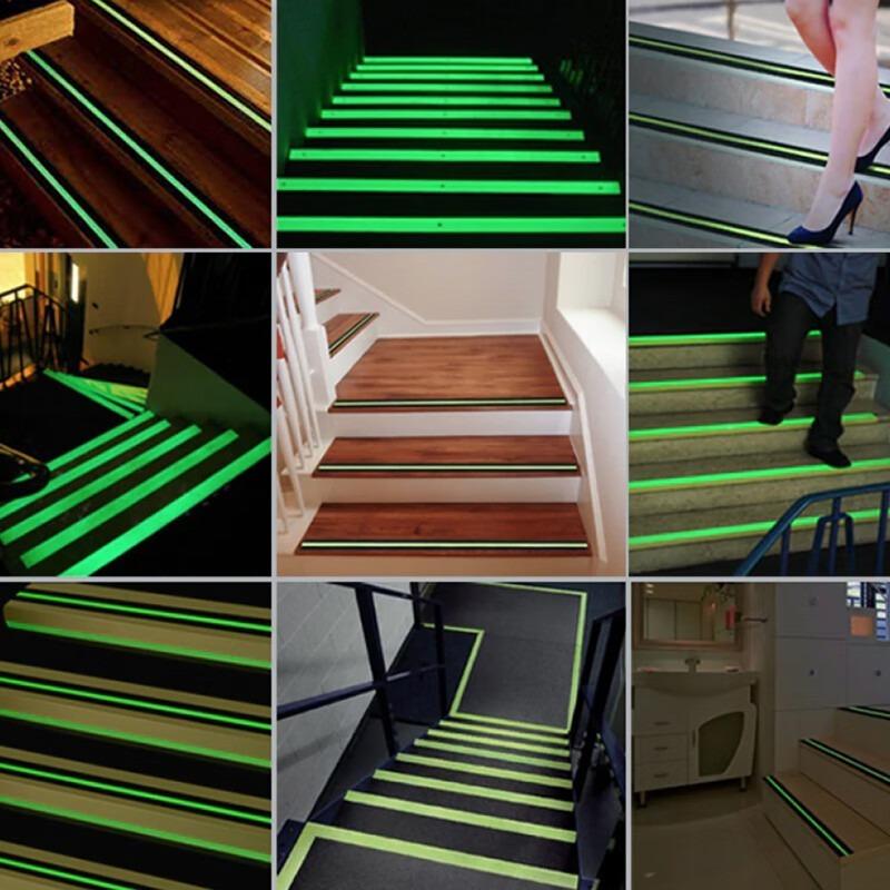 Anti Slip Warning Tape Luminous Long Lasting Non Slip Texture Secure Stickiness Dark Glow Easy Cutting Home Office Warning Tape