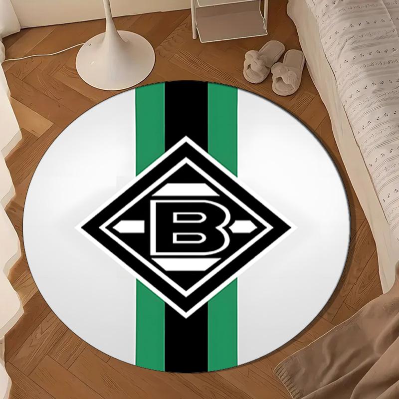 1PC Green Black Borussia Round Rug for Livingroom,Bedroom, Palyroom, Chair Rug, Area rug, Circle Carpet, Large Size Fan Christmas gift