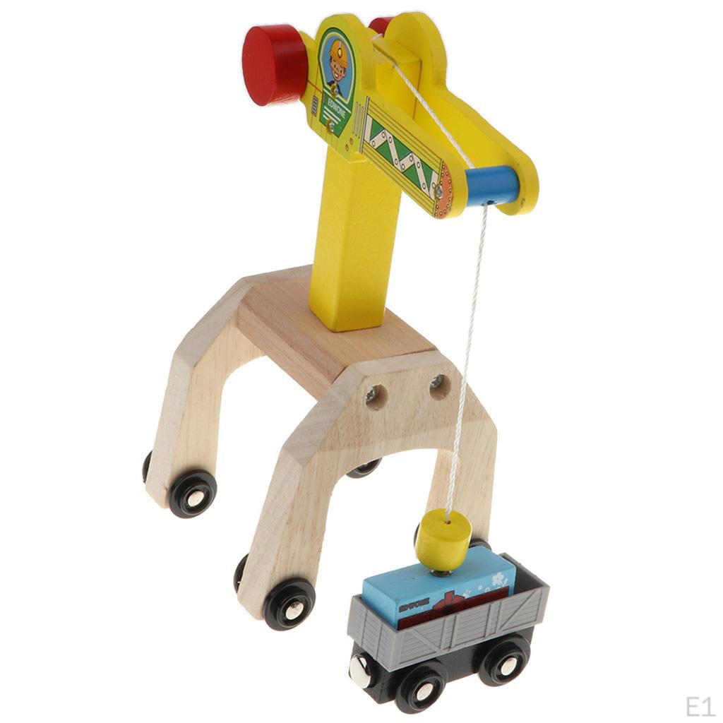 Отличные деревянные поезда, трек, модель, строительные аксессуары, детские развивающие игрушки, кран и грузовой автомобиль