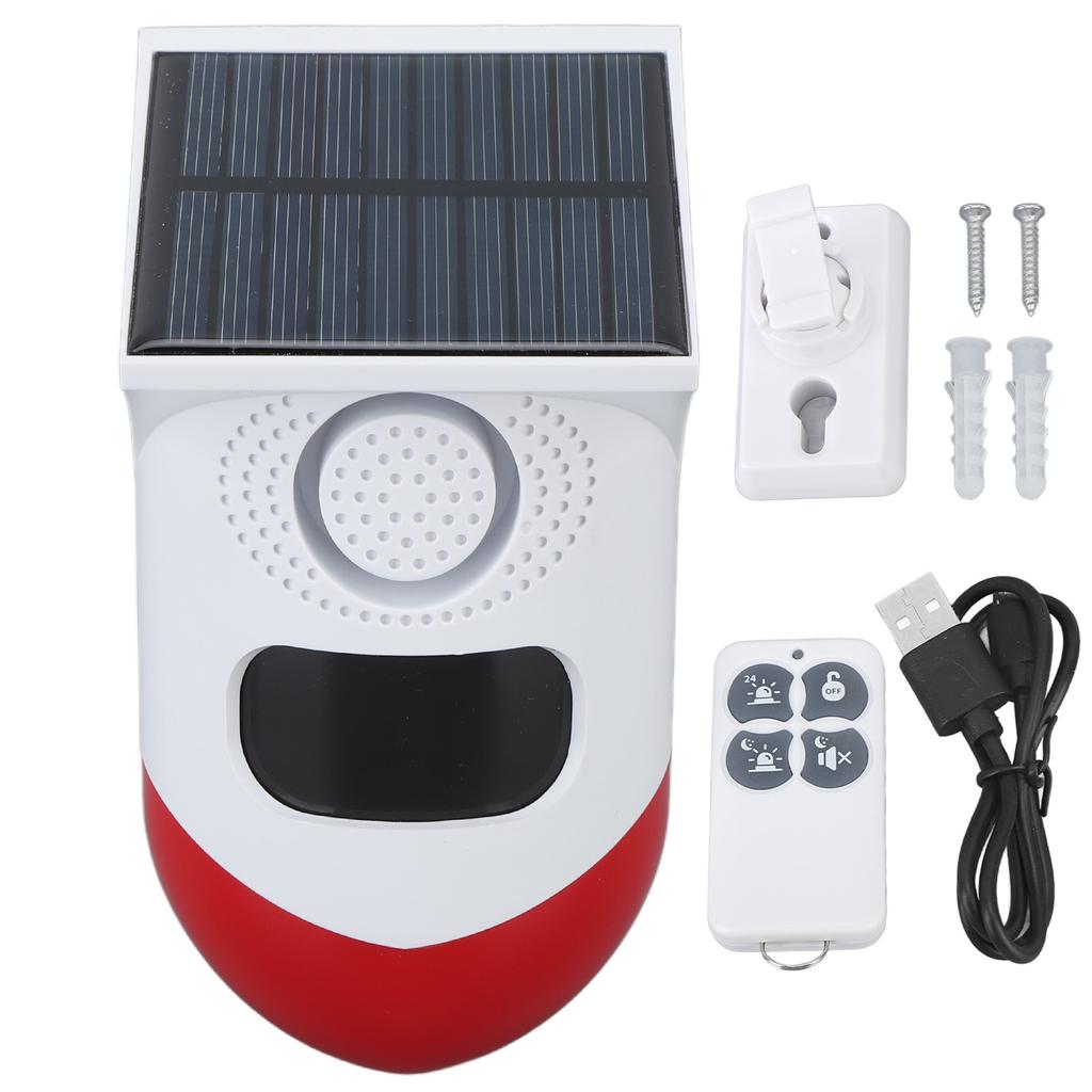 Motion Sensor Alarm Solar Sound and Light Alarm Wireless IP67 Intelligent Outdoor Alarm with Built