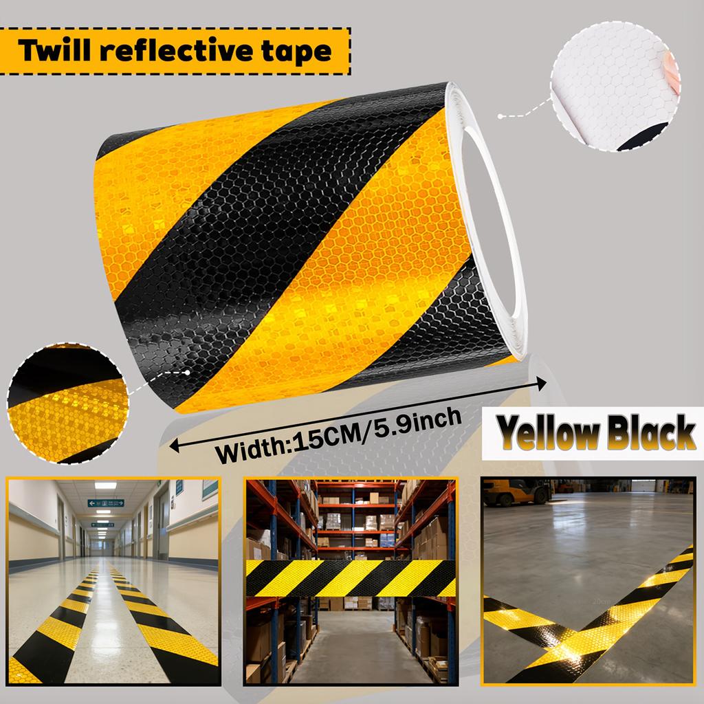 Twill ReflectiveTape High Visibility Self-Adhesive Safety Warning Sticker Conspicuity For Truck