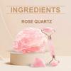 Eelhoe Роллер из розового кварца Массажный набор для успокоения кожи, подтяжки, инструмент для ухода за красотой