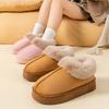 Home Thermal Cotton Slippers Women's High-top Velvet Cotton Boots Winter New Cotton Shoes Couple Cotton Mop All-inclusive Wool Slippers