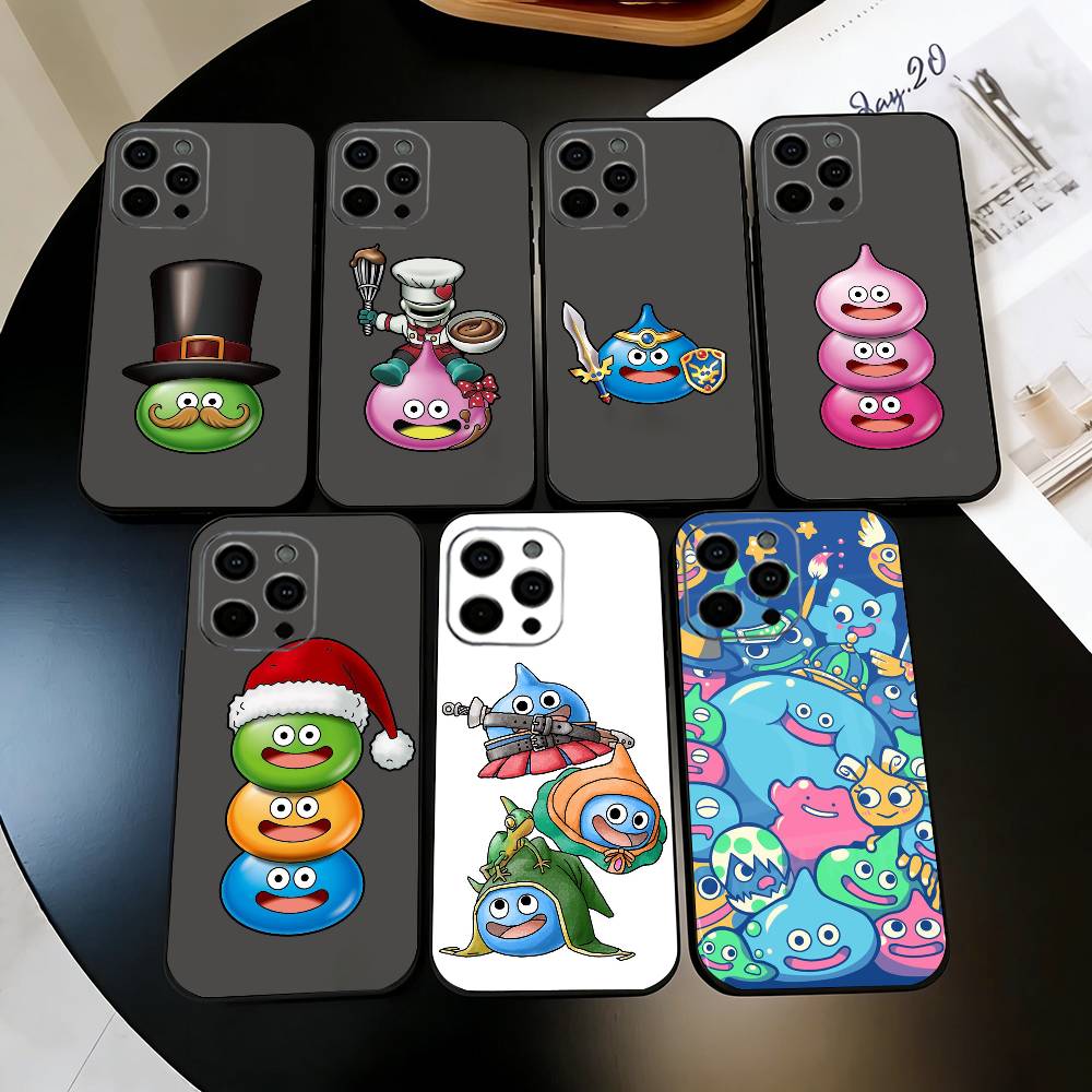 Чехол для телефона D-Dragon Q-quest S-slime-DQS для iPhone 17,16,15,14,13,12,11 Plus,Pro Max,XS, Мягкий Силиконовый Черный Чехол