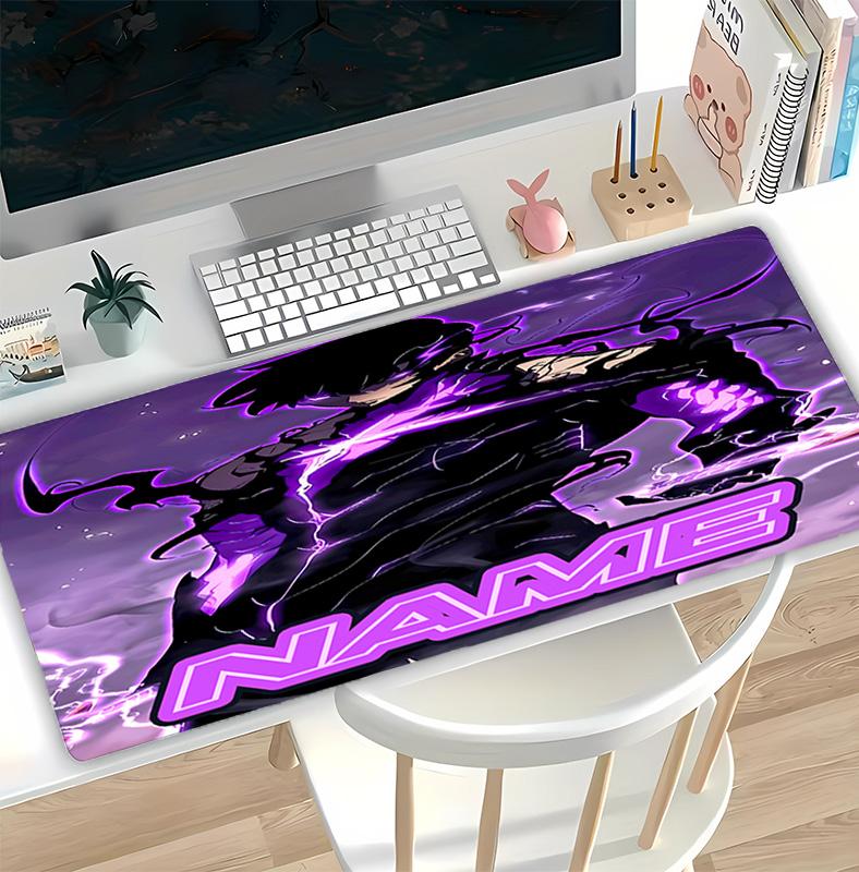 Customizable Name Solo Leveling Pattern Gaming Mouse Pad-Non Slip Rubber Base,Perfect Gamers,Esports,Ideal Gift Gaming Enthusiasts
