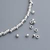 S925 Sterling Silver Round and Tube Beads for DIY Handmade Jewelry
