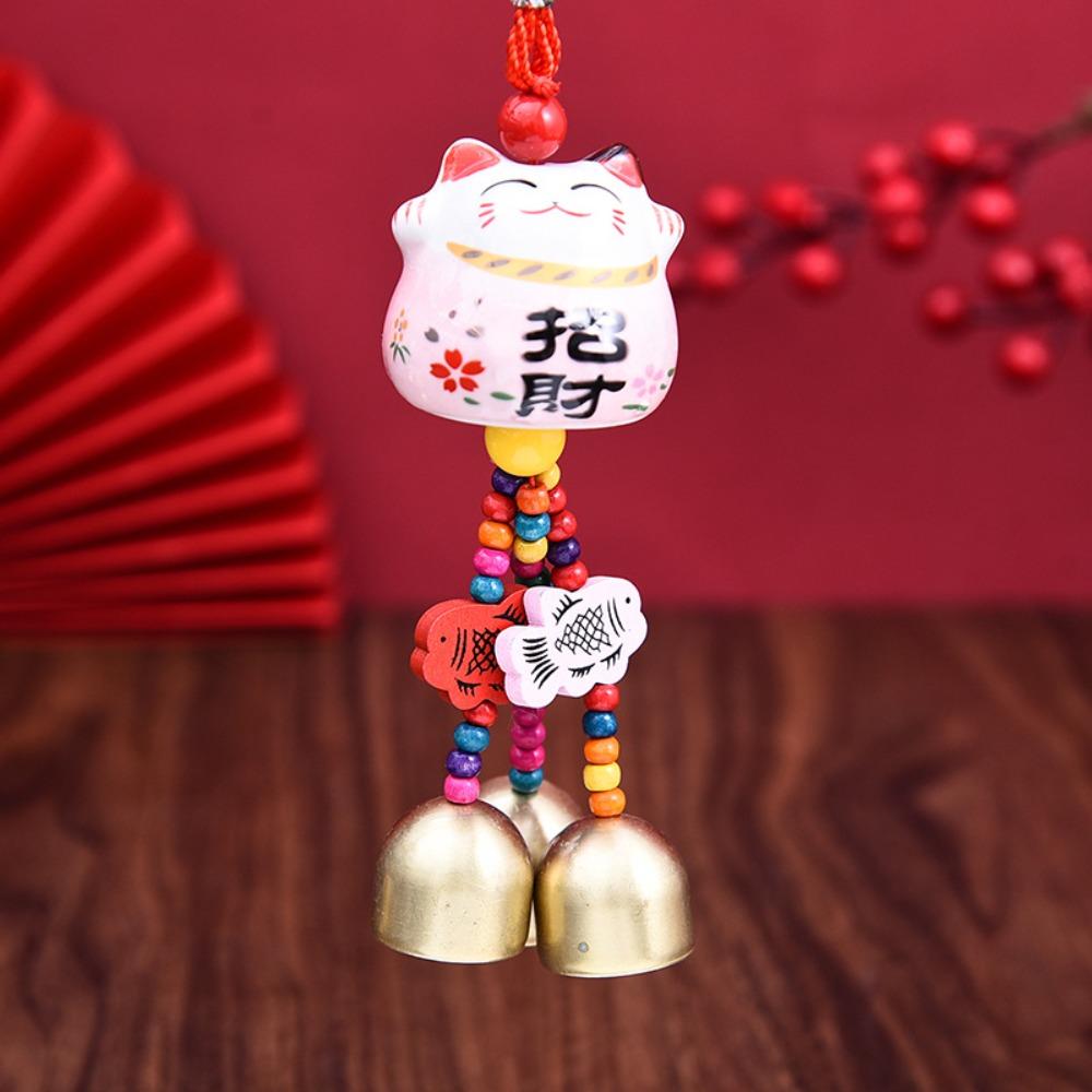 Подарки Японский Счастливый Кот Автомобильный Кулон Милый Креативный Ветер Колокольчики Благословение Новый Год Богатство Удача Подвесной Шнур для Офиса