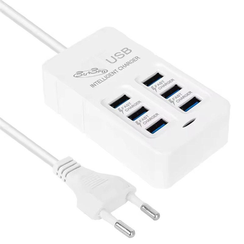 35 Вт многопортовый USB-удлинитель зарядное устройство для быстрой зарядки зарядное устройство с сетевой вилкой адаптер для мобильных телефонов EU US Plug Type C зарядные устройства