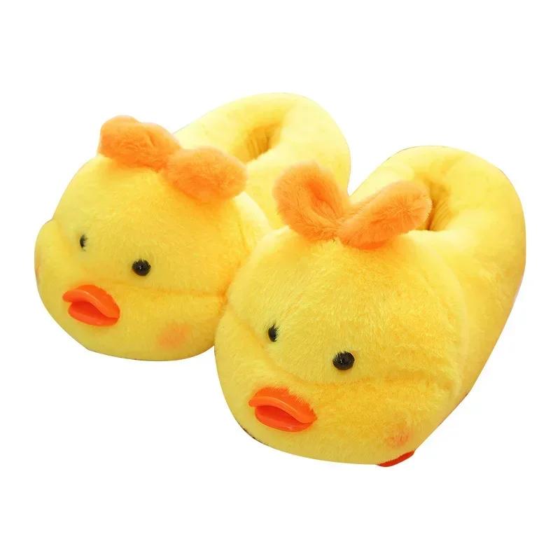 Домашние тапочки для пар с героями мультфильмов, мужские и женские зимние домашние теплые хлопковые туфли с поросенком, плюшевые напольные нескользящие тапочки с мягкой подошвой2024