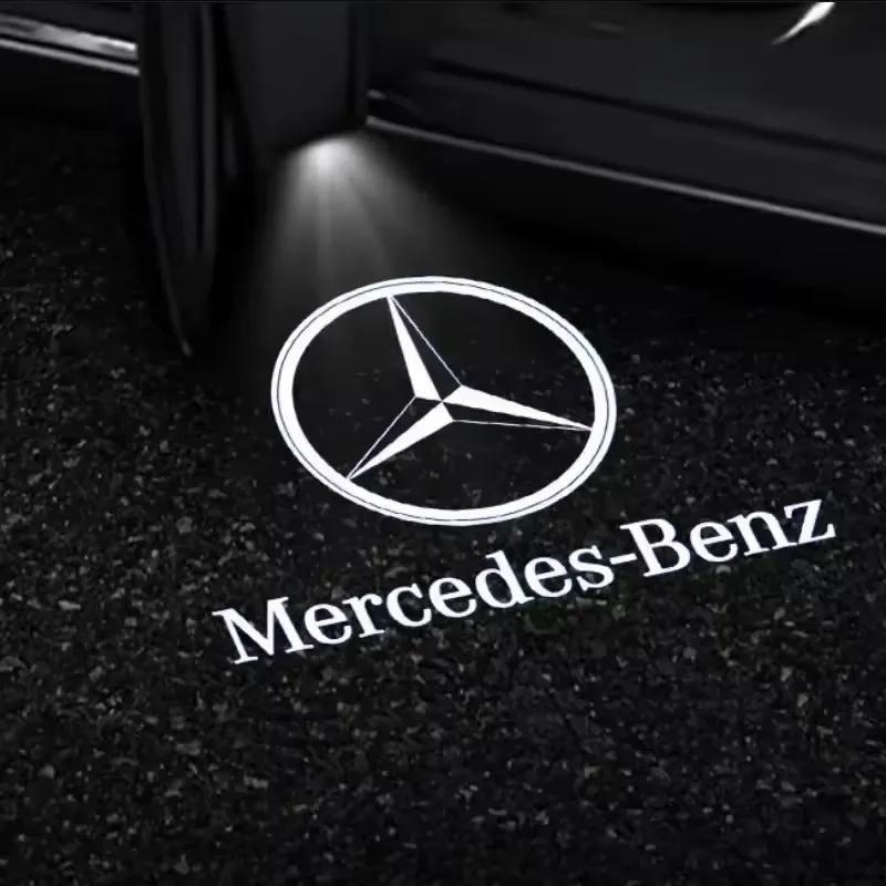 2PCS/Set Car Door Light Laser Logo Decor Project Ghost Lamp Mercedes Benz A B C M ML GLA GLS E Class W176 W205 W166 W246 W2121 NDEFG1