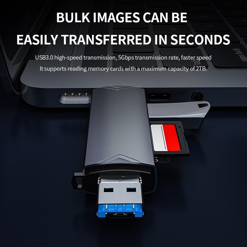 Type C Micro Sd Card Reader Type C To Usb Otg Adapter 6 In 1 USB 3.0 TF Card USB Flash Drive Type C Card Reader