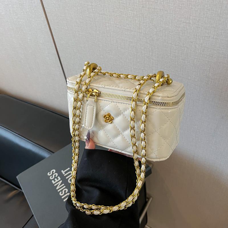 Rhombus Chain Bag Women's 2025 New Trendy Spring Popular Fashion High-end Shoulder Bag Crossbody Bucket Bag