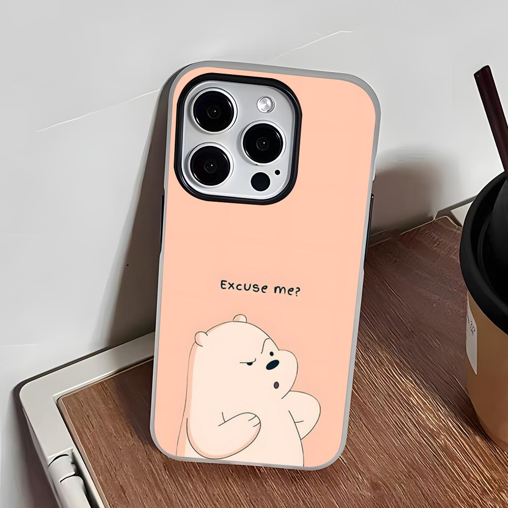Чехол для телефона 'Ледяной Медведь' Для IPhone 17 Air 16 E 15 14 Plus 13 12 11 Pro Max Желейный 2 в 1 Защитный Чехол