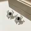 Halloween Gothic Retro Old Spider Zircon Earrings Women Fashion Design Black Zircon Earring Party Jewelry Gifts Wholesale