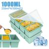 1000 мл Большая силиконовая форма для льда, лоток для заморозки, большая форма для льда, контейнер для хранения еды, сохранение свежести, для замораживания супа, IY Устройство для изготовления льда