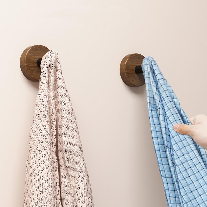 1-4 шт. настенных крючков из орехового дерева, самоклеящиеся крючки для полотенец, вешалки для полотенец в ванной, держатели для полотенец, кухонные крючки